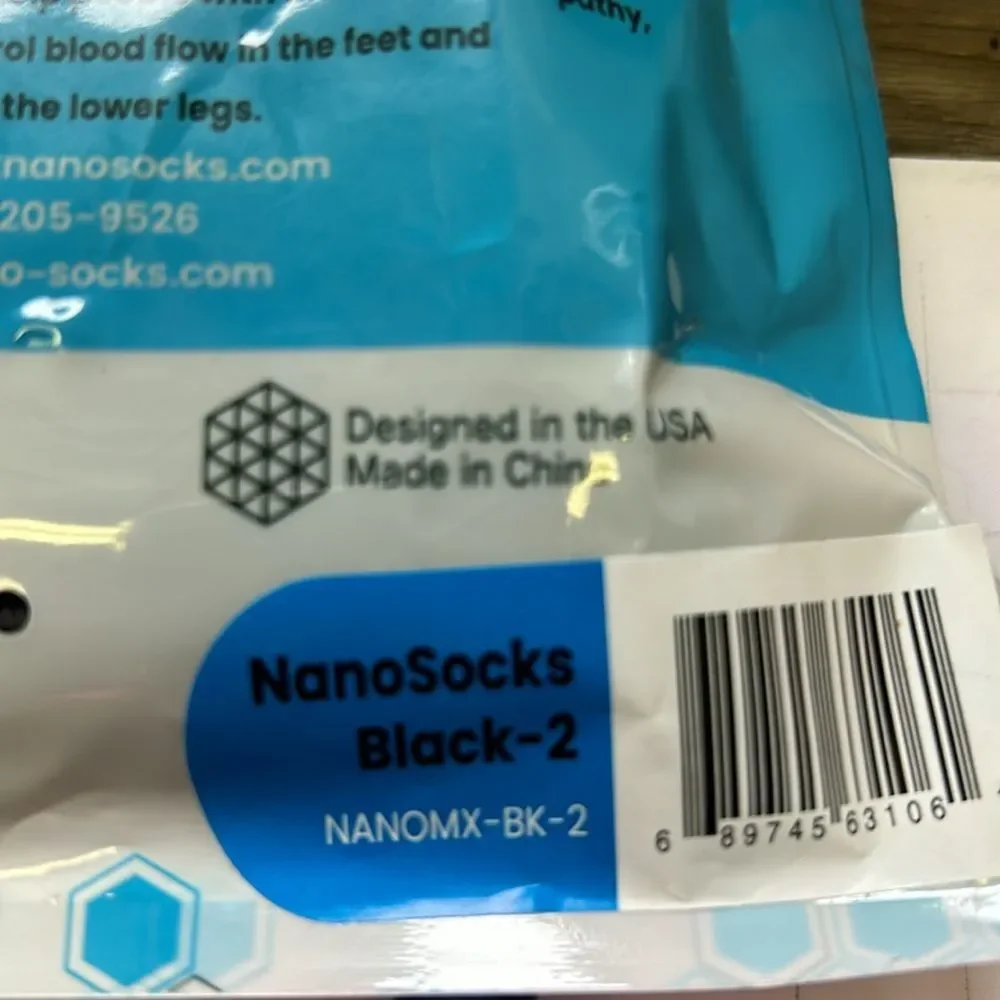 New Nanosocks 3D Nano-Weave Technology Compression Socks Black 2 (S2)